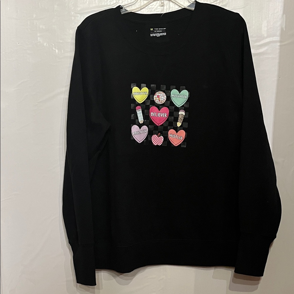 Black Heart Graphic Sweatshirt. Would be perfect for an educator’s gift.